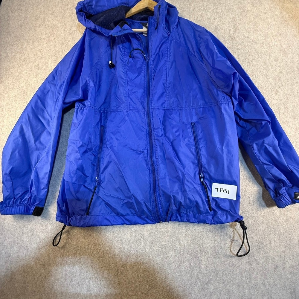 Vintage REI Windbreaker Jacket Royal Blue Hooded Full Zip Unisex Small T1331